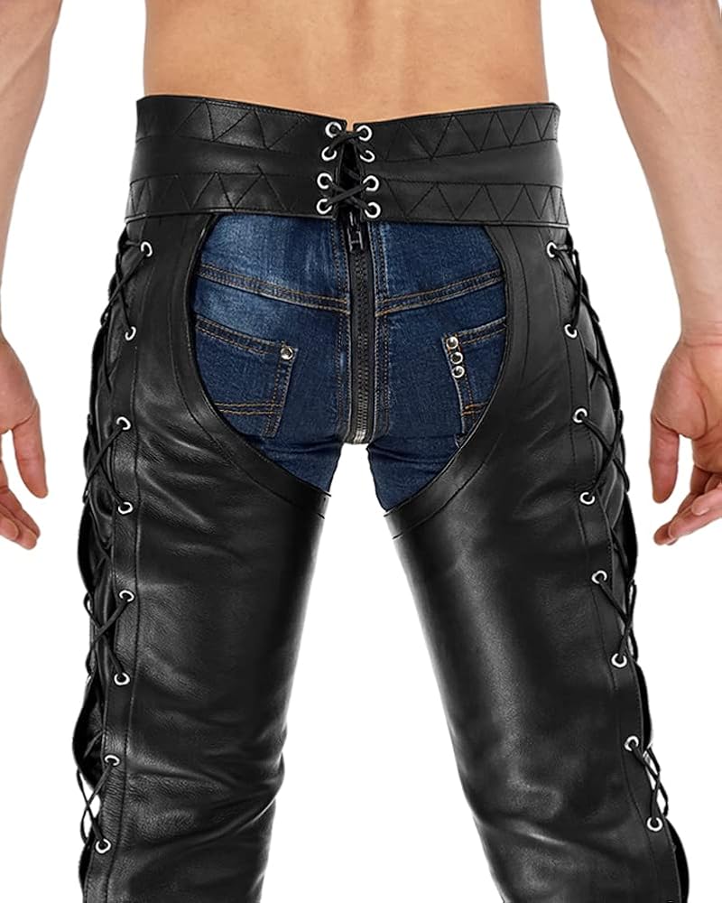 パンツ CHAPS  W36 L32 Bockle® Schnür-Chaps leather pants Men jeans, Size: W42/L36